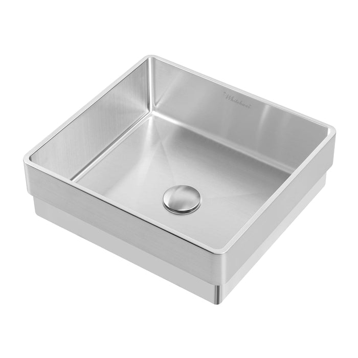Whitehaus WHNPL1577-BSS Noah Plus Squared Semi-Recessed Sink Set