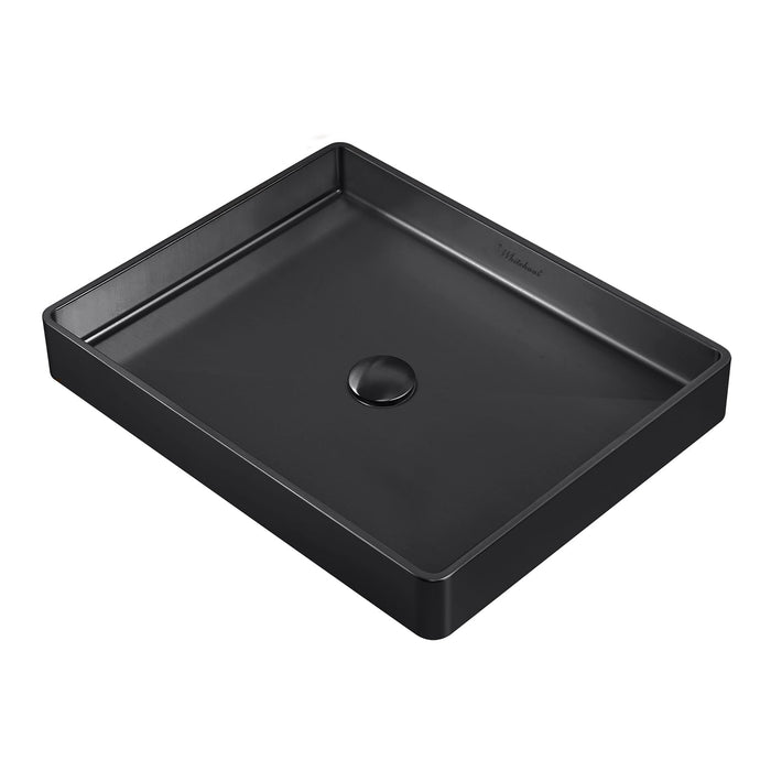 Whitehaus WHNPL1578-MBLK Noah Plus Rectangular Above Mount Sink Set