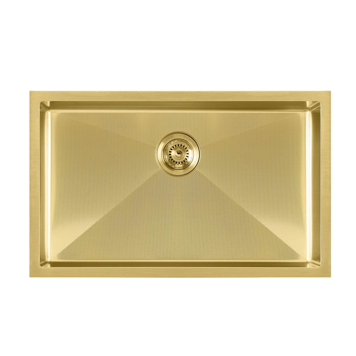 Whitehaus WHNPL2918-B Noah Plus Single Bowl Linen Textured Dual-Mount Sink Set