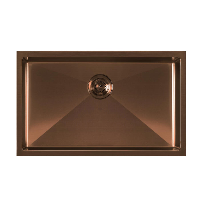 Whitehaus WHNPL2918-CO Noah Plus Single Bowl Linen Textured Dual-Mount Sink Set