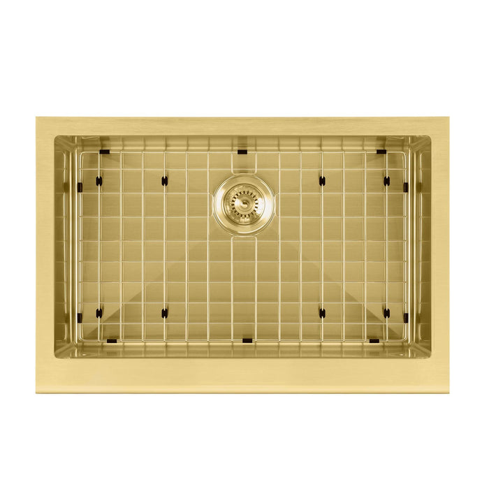 Whitehaus WHNPL3020-B Noah Plus Single Bowl Undermount Sink Set with a front Apron