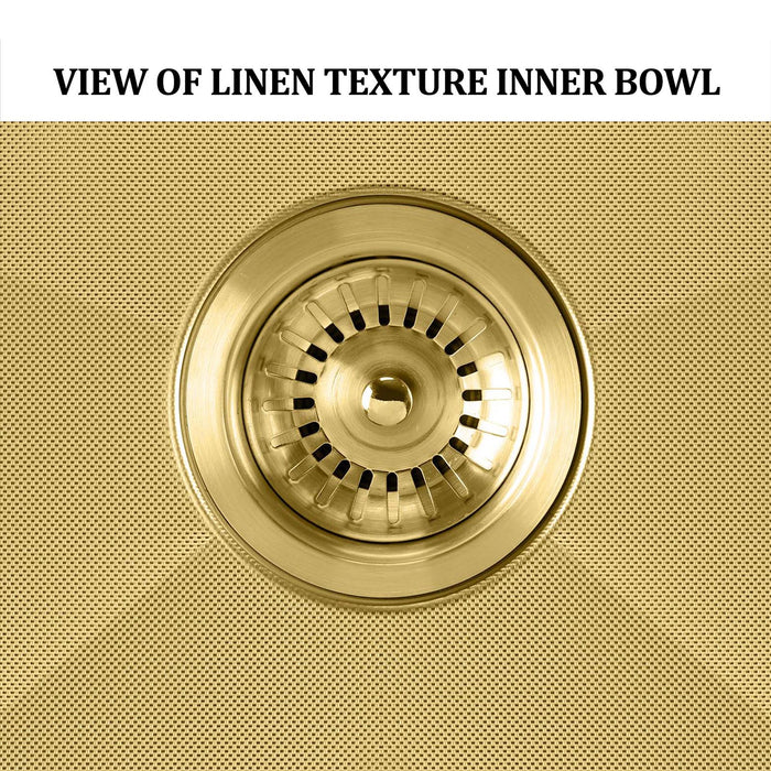 Whitehaus WHNPL3318-B Noah Plus Single Bowl Linen Textured Dual-Mount Sink Set