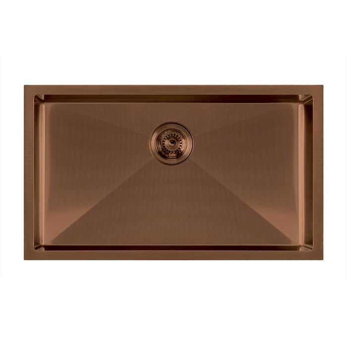 Whitehaus WHNPL3318-CO Noah Plus Single Bowl Linen Textured Dual-Mount Sink Set