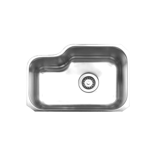 Whitehaus WHNU1913 Noah's Collection Brushed Stainless Steel Single Bowl Undermount Sink