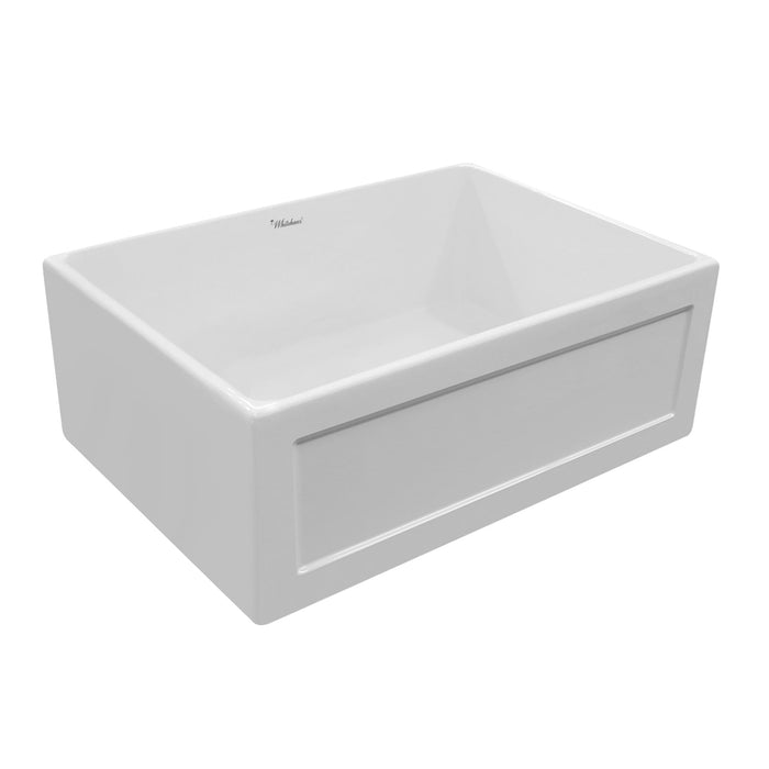 Whitehaus WHPLCON2719-WHITE Farmhaus Fireclay Reversible 27" Sink with a Plain Front Apron