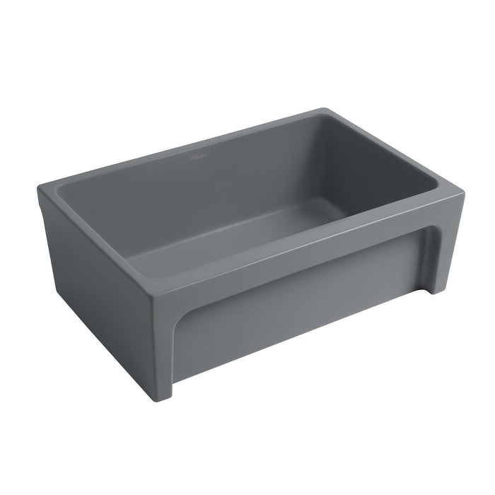 Whitehaus WHQ5530-M-CEMENT Glencove 30" Reversible Matte Kitchen Fireclay Sink