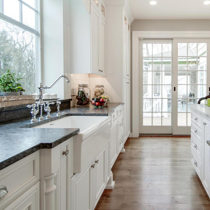 Whitehaus WHQ5530-WHITE Glencove Fireclay 30" Reversible Sink with Beveled Front Apron