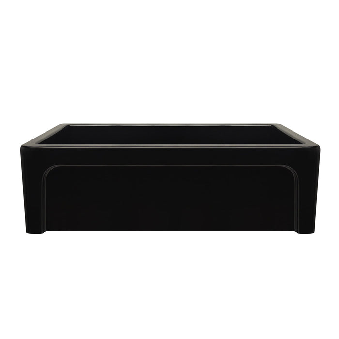 Whitehaus WHQ5550-BLACK Shakerhaus 33" Reversible Kitchen Fireclay Sink with Shaker Design