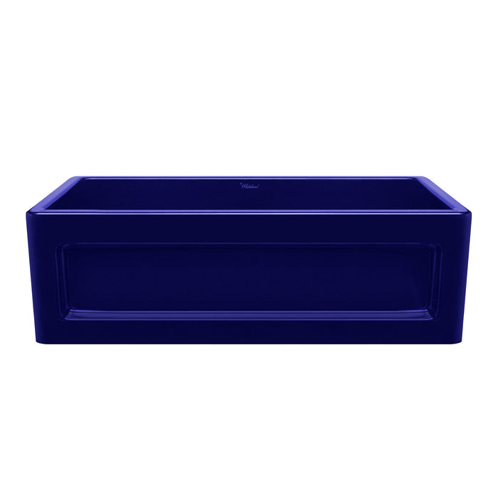 Whitehaus WHQ5550-BLUE Shakerhaus 33" Reversible Kitchen Fireclay Sink with Shaker Design Apron