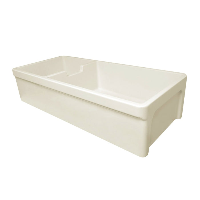 Whitehaus WHQDB5542-BISCUIT Glencove Fireclay 42" Large Double Bowl Reversible Sink