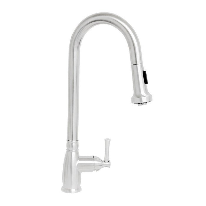 Whitehaus WHS6800-PDK-PSS Waterhaus Single-Hole Faucet with Gooseneck Swivel Spout