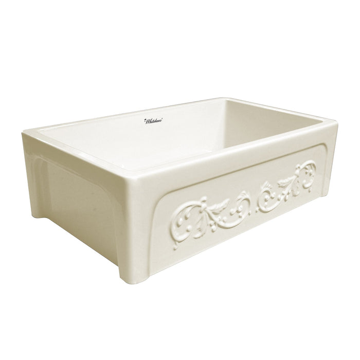 Whitehaus WHSIV3333-BISCUIT Glencove St. Ives 33" Front Apron Fireclay Sink