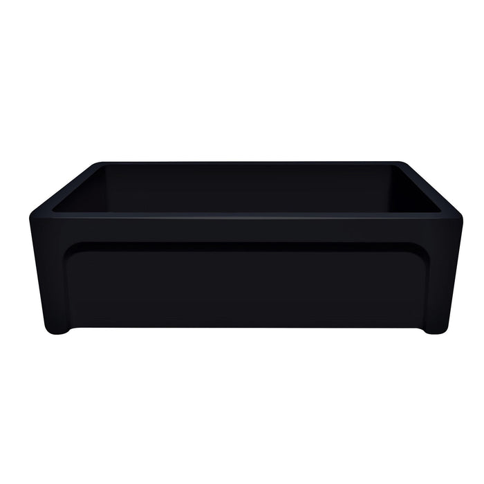 Whitehaus WHSIV3333-BLACK Glencove St. Ives 33" Front Apron Fireclay Sink
