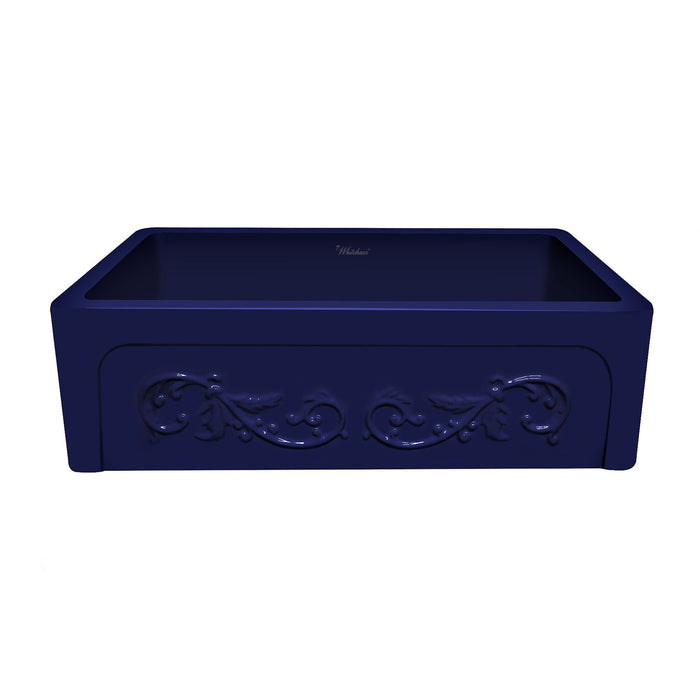 Whitehaus WHSIV3333-BLUE Glencove St. Ives 33" Front Apron Fireclay Sink