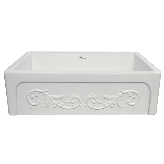 Whitehaus WHSIV3333-WHITE Glencove St. Ives 33" Front Apron Fireclay Sink