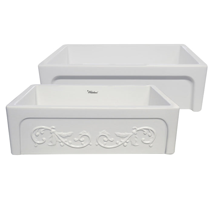 Whitehaus WHSIV3333-WHITE Glencove St. Ives 33" Front Apron Fireclay Sink