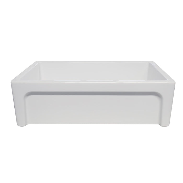 Whitehaus WHSIV3333-WHITE Glencove St. Ives 33" Front Apron Fireclay Sink
