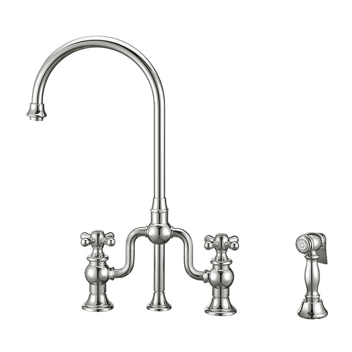 Whitehaus WHTTSCR3-9773-NT-C Twisthaus Plus Bridge Faucet