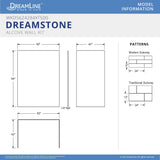 DreamLine WKDS624284XTS00 DreamStone 42"D x 62"W x 84"H Shower Wall Kit in White Traditional Subway Pattern