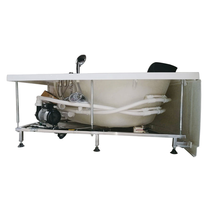 EAGO AM200 5' Modern Double Seat Corner Whirlpool Bath Tub with Fixtures