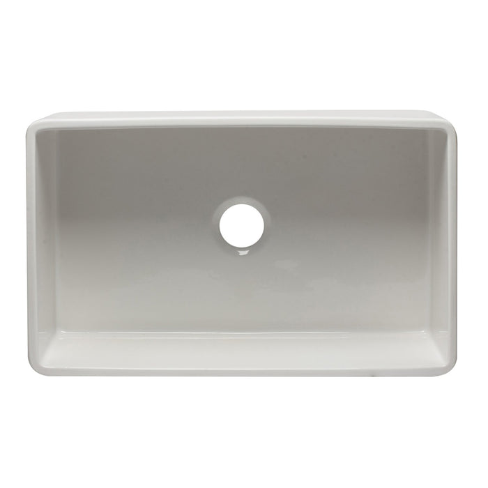 ALFI AB3320SB-W 33 inch White Reversible Single Bowl Fireclay Farmhouse Kitchen Sink