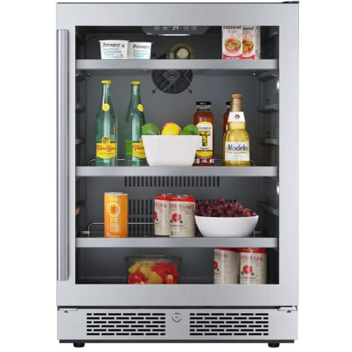 140 Can 24 Undercounter Stainless Steel Beverage Cooler Right Hinged