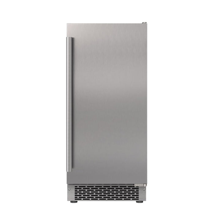 15" Outdoor Gourmet Ice Maker With Drain Pump And Stainless Steel Door - Right Hinged