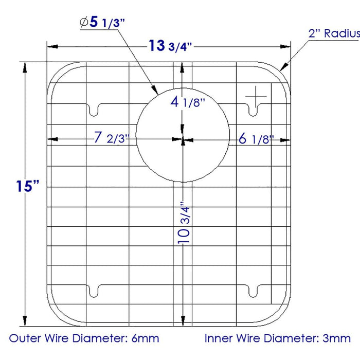 ALFI Brand GR512L Left Side Solid Stainless Steel Kitchen Sink Grid
