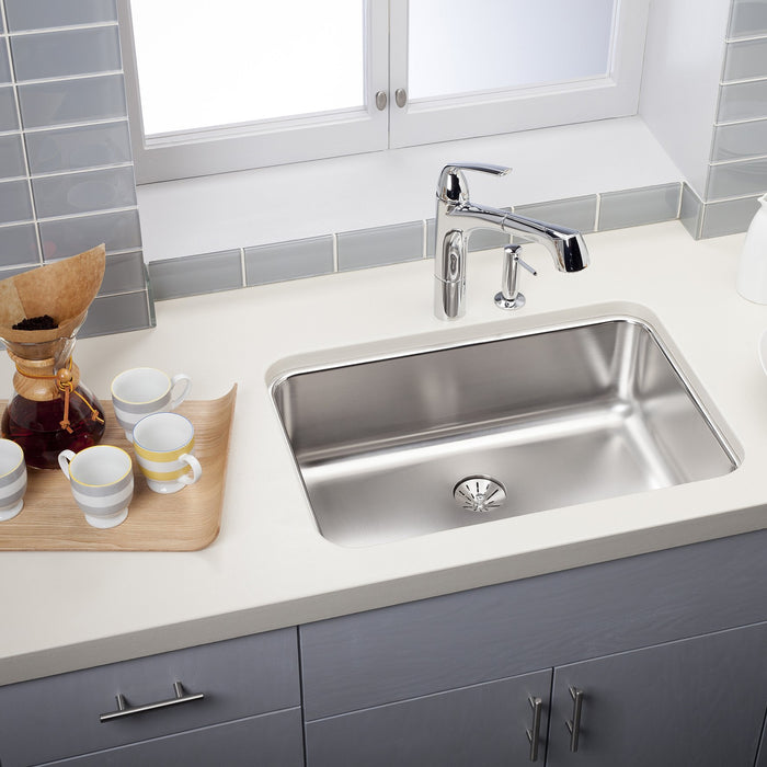 Elkay ELUH2416PD Lustertone 26.5" Single Bowl 18-Gauge Undermount Kitchen Sink