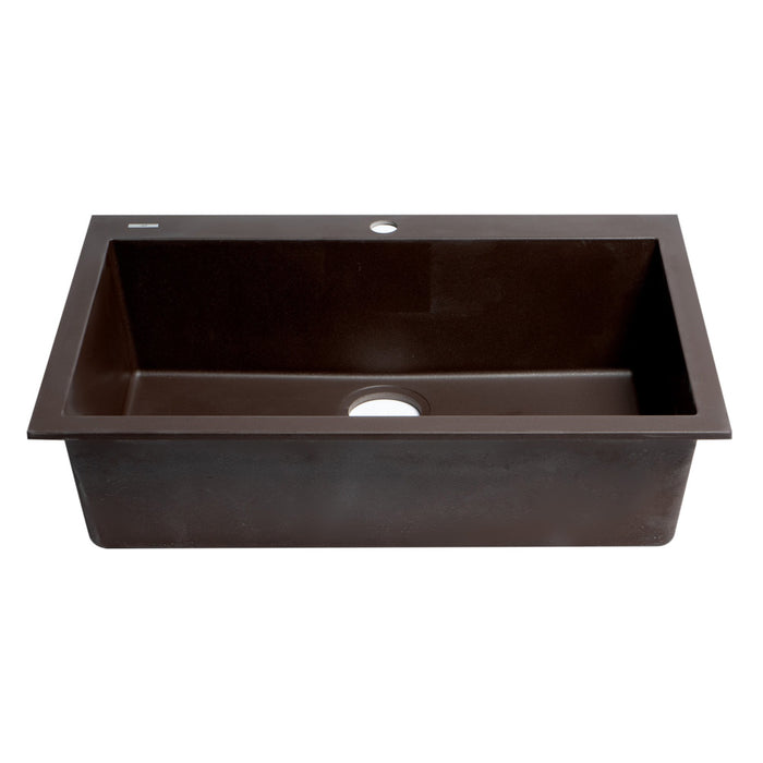 ALFI Brand AB3020DI-C Chocolate 30" Drop-In Granite Composite Kitchen Sink