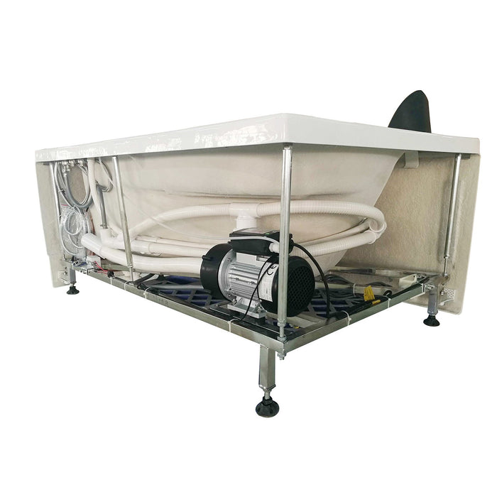 EAGO AM161-R 5' Single Person Corner White Whirlpool Bath Tub - Drain on Right