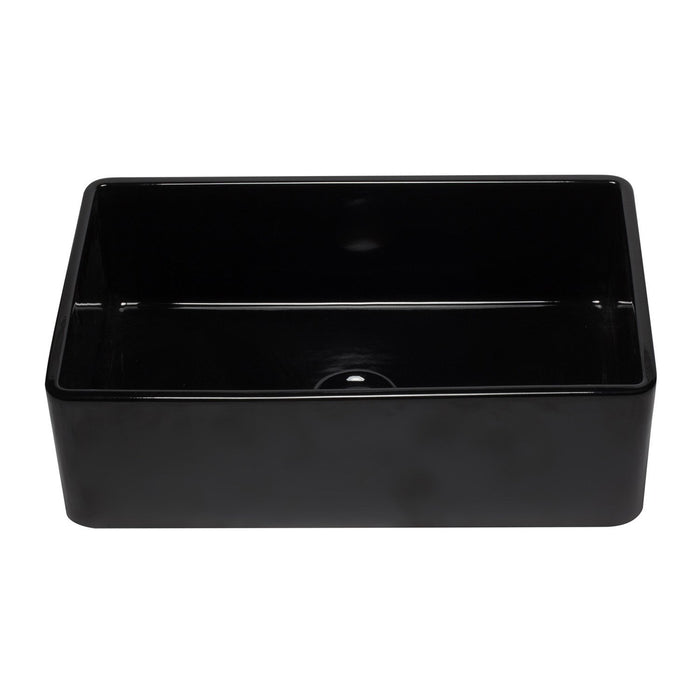 ALFI AB3320SB-BG 33 inch Black Reversible Single Bowl Fireclay Farmhouse Kitchen Sink
