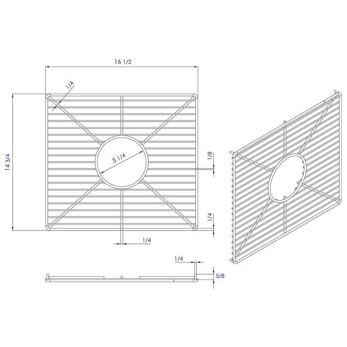 ALFI ABGR3918 Stainless Steel Kitchen Sink Grid for AB3918DB, AB3918ARCH