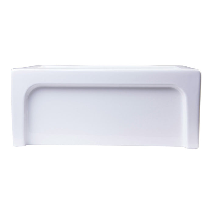 ALFI AB2418ARCH-W 24" White Arched Apron Wall Fireclay Single Bowl Farm Sink