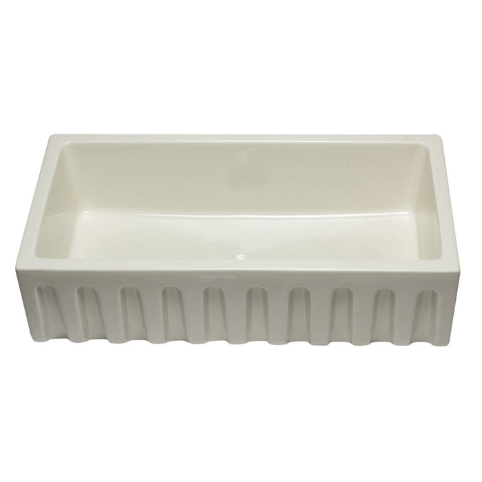 ALFI AB3618HS-B 36 inch Biscuit Smooth / Fluted Single Bowl Fireclay Farm Sink