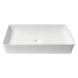 ALFI Brand ABC902-W White 24" Modern Rectangular Above-Mount Ceramic Sink