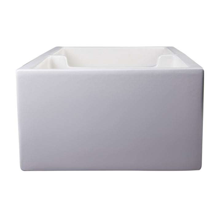 ALFI AB3918ARCH-B 39" Biscuit Arched Apron Wall Fireclay Double Bowl Farm Sink