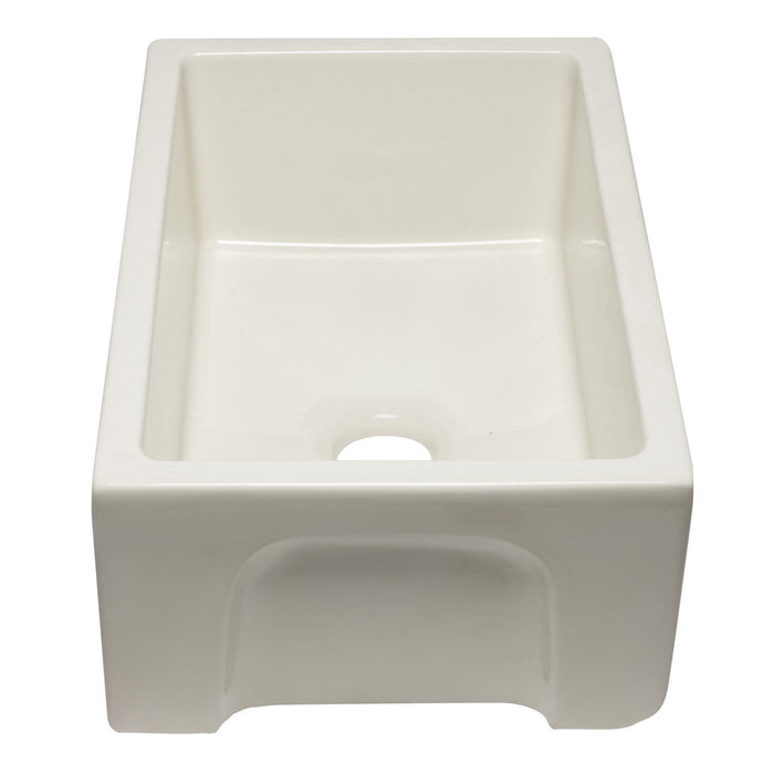 ALFI AB3018HS-B 30 inch Biscuit Smooth / Fluted Single Bowl Fireclay Farm Sink