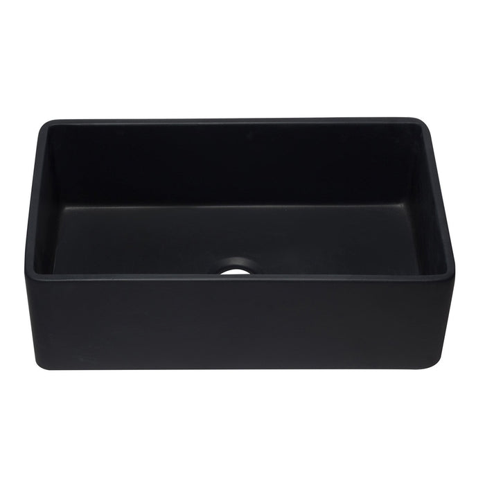 ALFI AB3320SB-BM 33 inch Black Reversible Single Bowl Fireclay Farmhouse Kitchen Sink