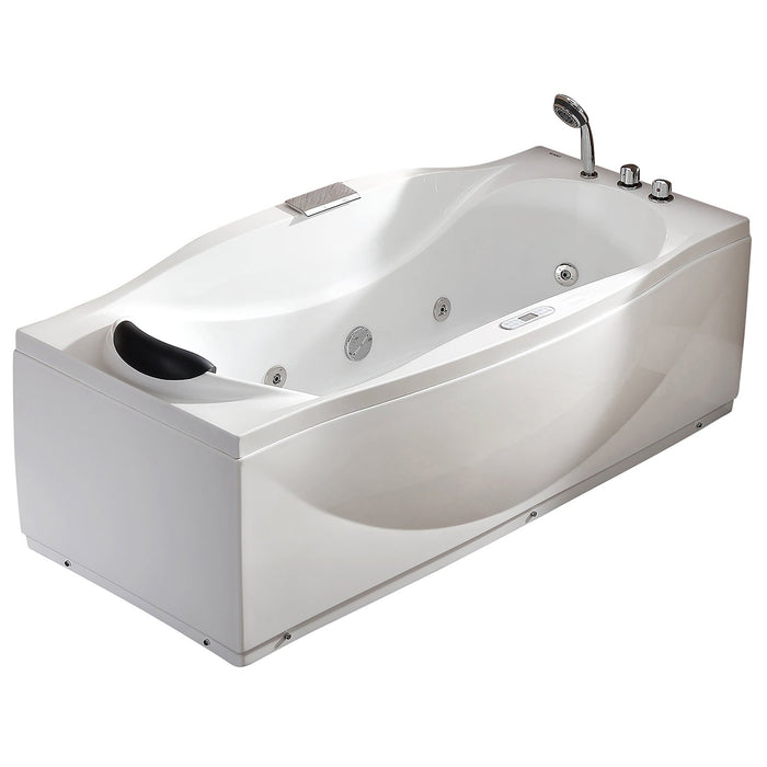 EAGO AM189ETL-R 6 ft Right Drain Acrylic White Whirlpool Bathtub with Fixtures
