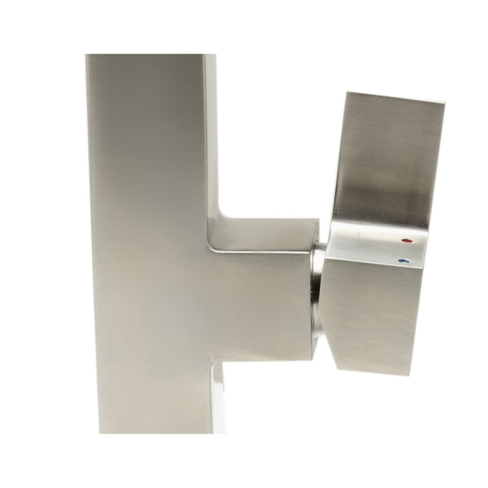 ALFI Brand AB2047-BSS Square Modern Brushed Stainless Steel Kitchen Faucet