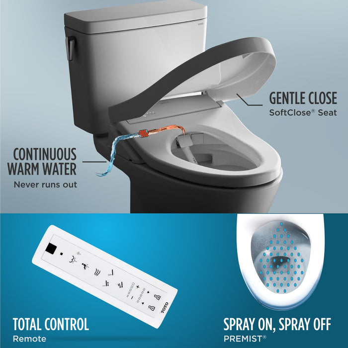 TOTO SW3036R#01 Washlet K300 Bidet Elongated Toilet Seat with Water Heating, and Wand Cleaning