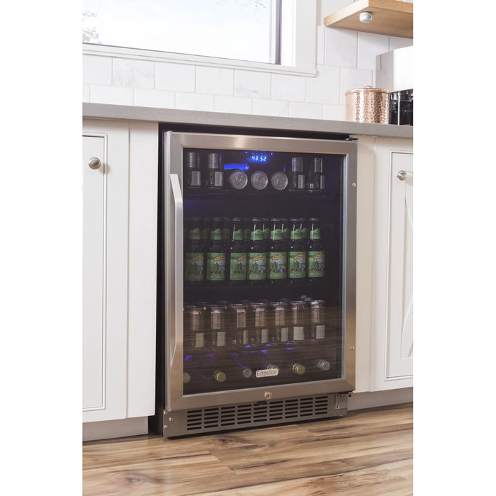 Edgestar CBR1502SG 24" Wide 142 Can Built-In Beverage Cooler in Stainless Steel