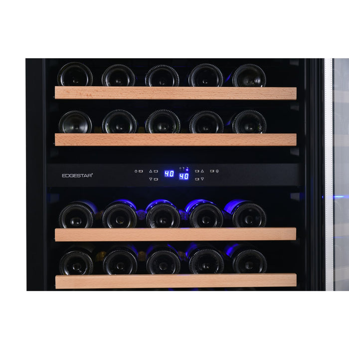Edgestar CWR1102DZ 101 Bottle 24" Built-In Dual Zone Wine Cooler in Stainless Steel