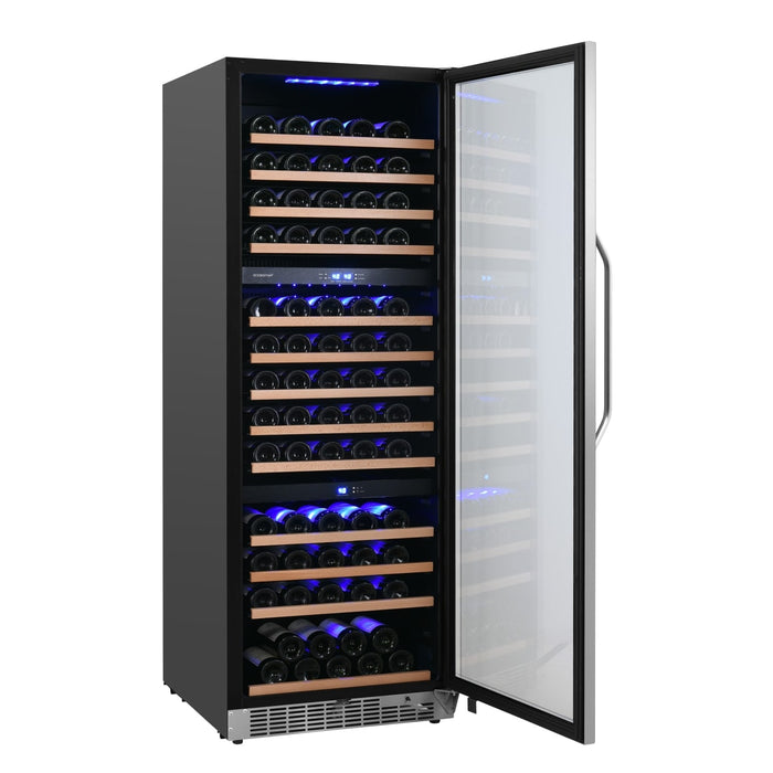 Edgestar CWR1432TZ 131 Bottle 24" Built-In Triple Zone Wine Cooler in Stainless Steel