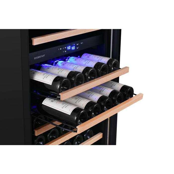 Edgestar CWR1552DZ 24" Wide 141 Bottle Capacity Built-In or Free Standing Dual Zone Wine Cooler in Stainless Steel