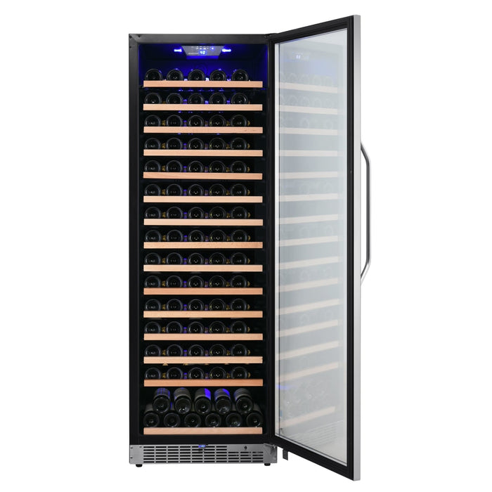 Edgestar CWR1662SZ 24" Wide 151 Bottle Capacity Built-In or Free Standing Single Zone Wine Cooler in Stainless Steel