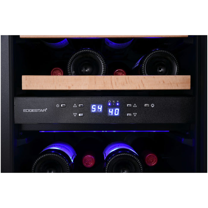 Edgestar CWR263DZ 15" Wide 23 Bottle Built-In Dual Zone Wine Cooler in Stainless Steel