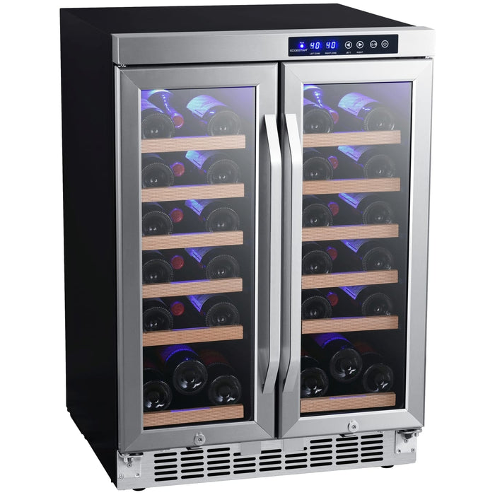Du/Mnt Wine Cooler Black & Stainless Steel 24
