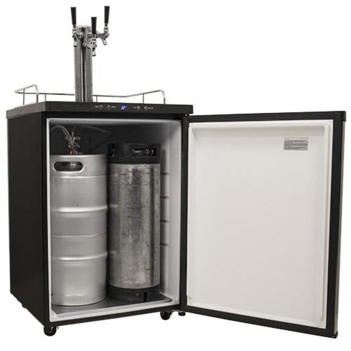Edgestar KC3000TRIP 24" Wide Triple Tap Kegerator in Black